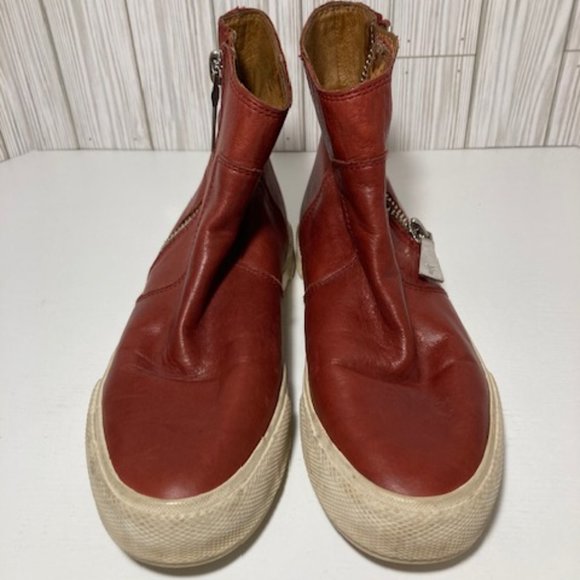 Leather FYRE Gia Lug Zip Bootie Sneaker Clay High Top 7US / Women / F744-W FB932 - Picture 5 of 5